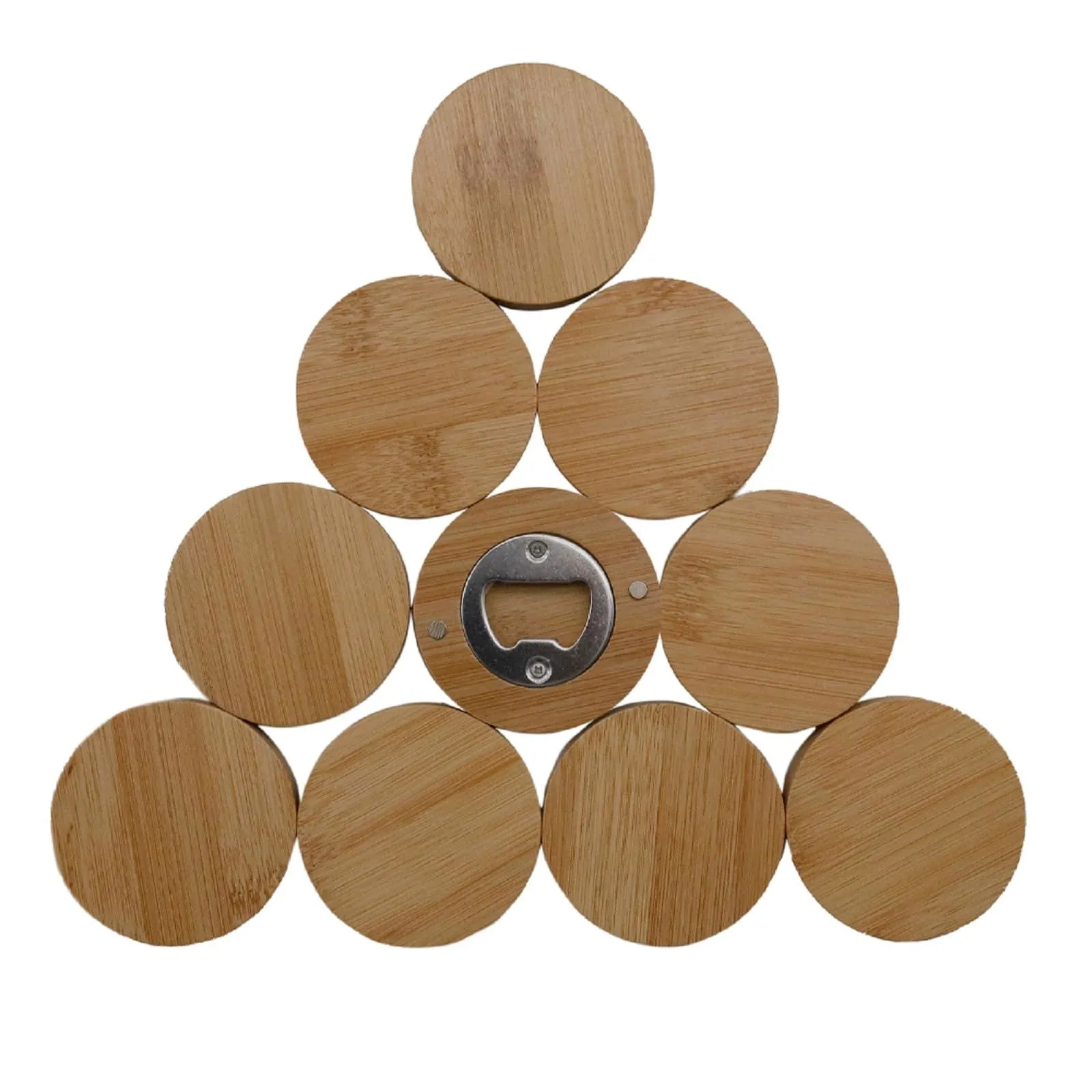 10pcs Blank Wooden Bottle Opener Fridge Magnet for Refrigerator Engraving Wooden Bottle Opener DIY Engraved Patterns for Home Kitchens Bars Parties