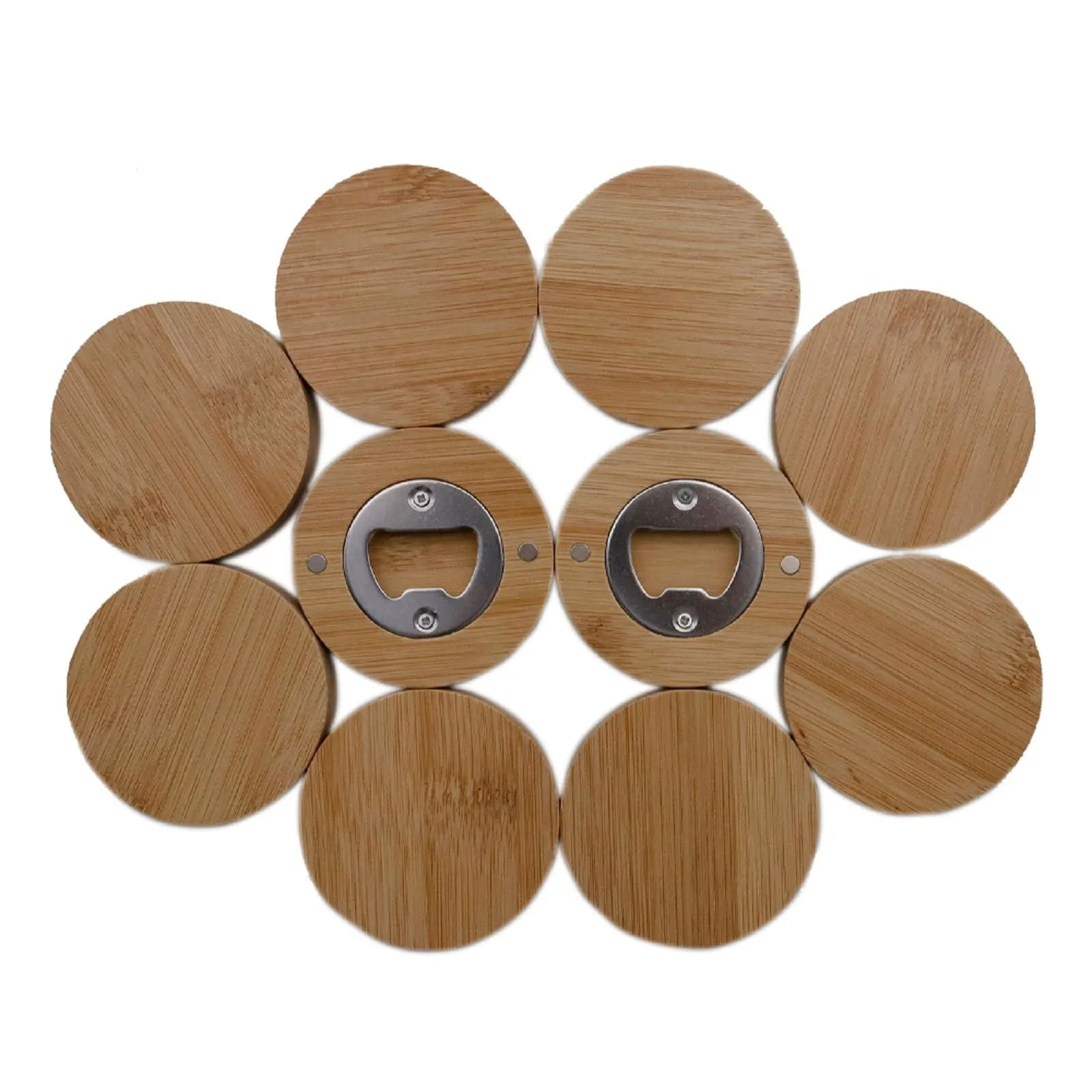 10pcs Blank Wooden Bottle Opener Fridge Magnet for Refrigerator Engraving Wooden Bottle Opener DIY Engraved Patterns for Home Kitchens Bars Parties