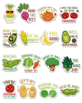 16PCS Funny Fridge Magnets Veggie and Fruit Puns Cute Magnets Vegetables Refrigerator Magnets Vegan Decorative Magnets Fun Magnets for Fridge Office School Whiteboard Magnet Stickers for Adult