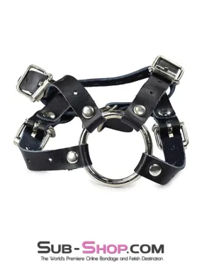 1781DL       Leather Balls & All Buckling Cock Ring Set - MEGA Deal