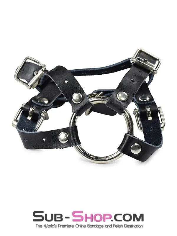 1781DL       Leather Balls & All Buckling Cock Ring Set