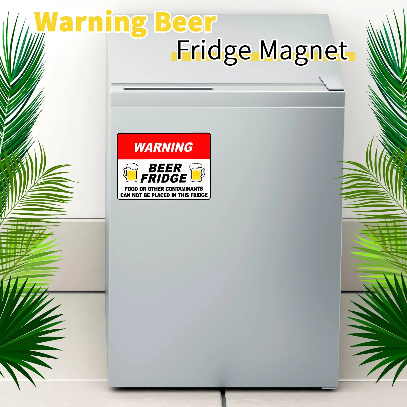 2 Pieces Warning Beer Fridge Magnet 5 x 7 Inch Beer Stickers Magnet Stickers Funny Magnets for Fridge Stickers Food or Other Contaminants Can Not Be Placed in This Fridge Brewery Decals for Men Car