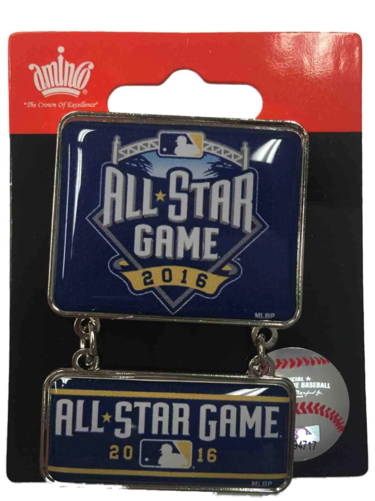 2016 All-Star Game San Diego Aminco Blue & Yellow Collectible Dangler Lapel Pin