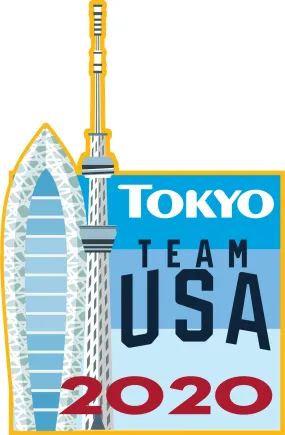 2020 Summer Olympics Tokyo Japan "Team USA" Tokyo Skytree Metal Lapel Pin