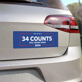 34 Counts Still Voting for Trump 2024 Car Magnet