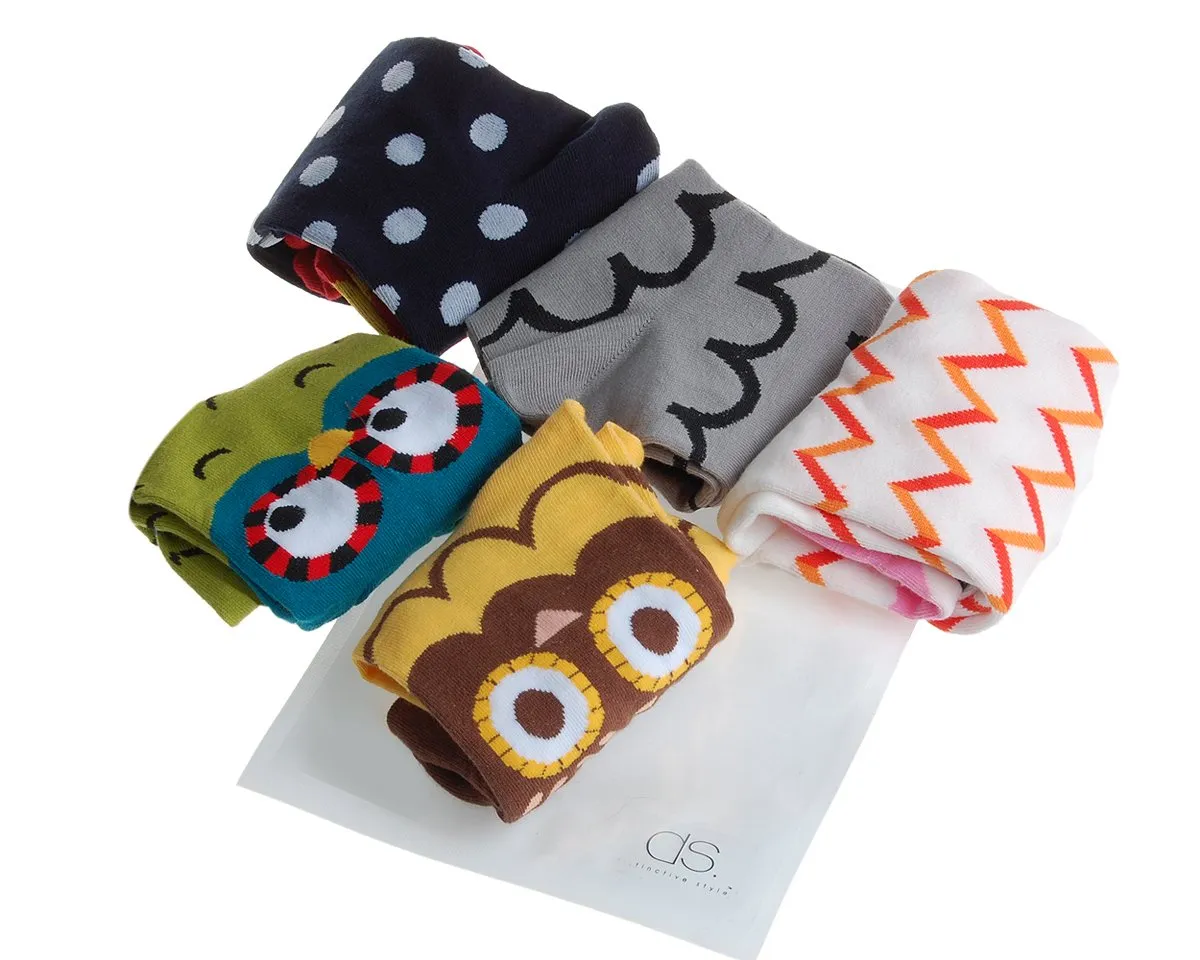 5 Pairs Creative Cute Animal Owl Cartoon Socks