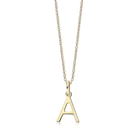 9ct Yellow Gold Initial 'A' Necklace