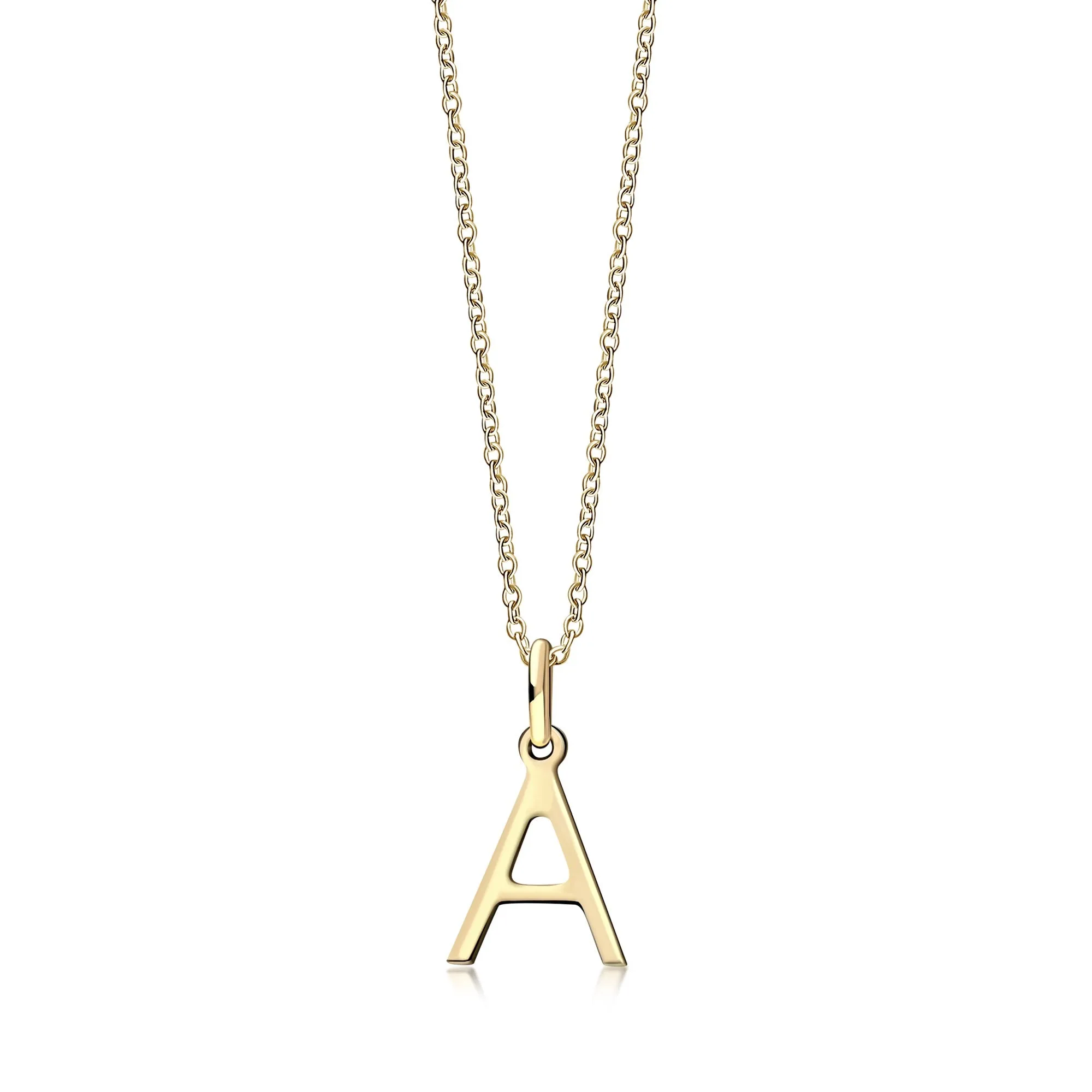 9ct Yellow Gold Initial 'A' Necklace