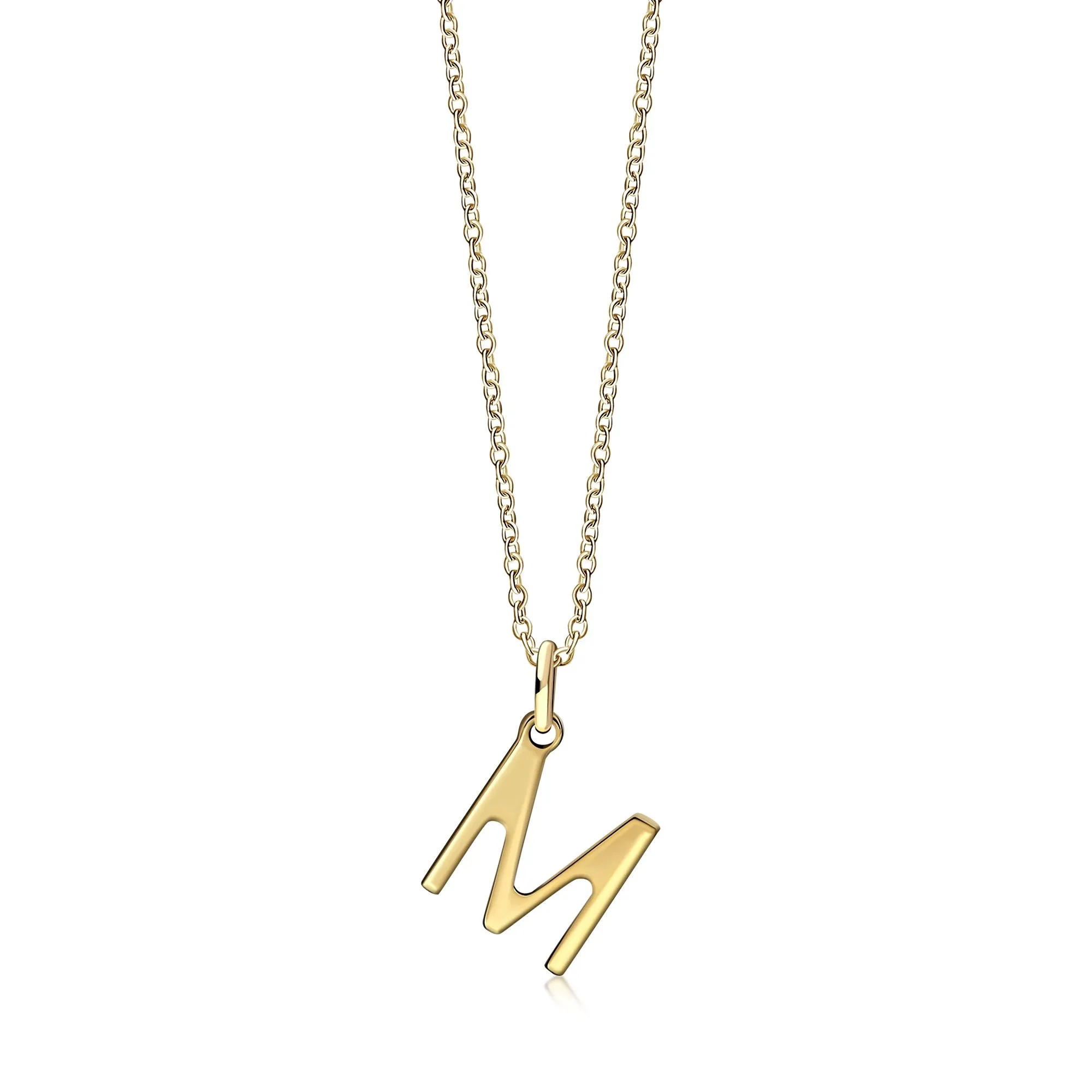 9ct Yellow Gold Initial 'M' Necklace