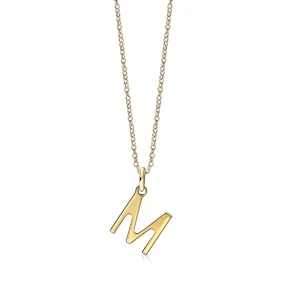 9ct Yellow Gold Initial 'M' Necklace