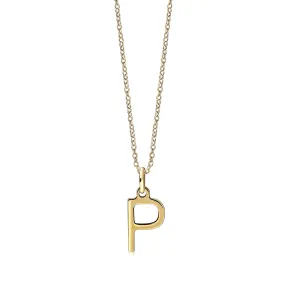 9ct Yellow Gold Initial 'P' Necklace