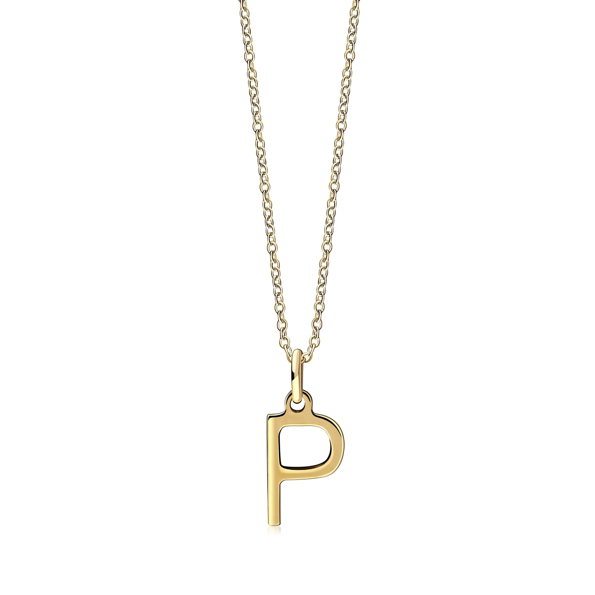 9ct Yellow Gold Initial 'P' Necklace