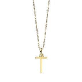 9ct Yellow Gold Initial 'T' Necklace