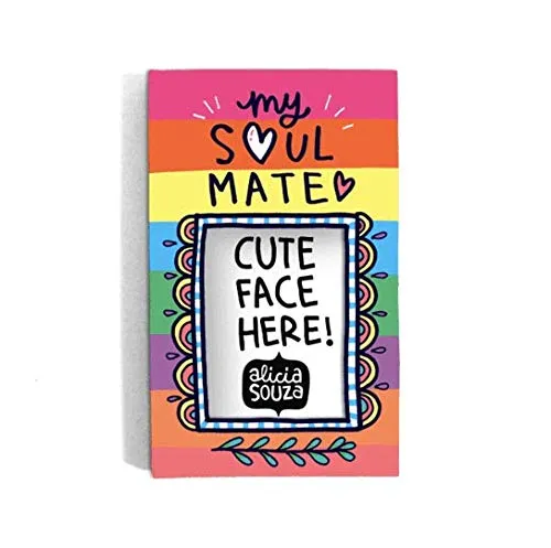 Alicia Souza | Soul Mate Magnetic Photo Frame| 2.5 (w) x 3.1 (h) CM| Multicolor| Ideal Gift| Pack of 1| Water Resistent