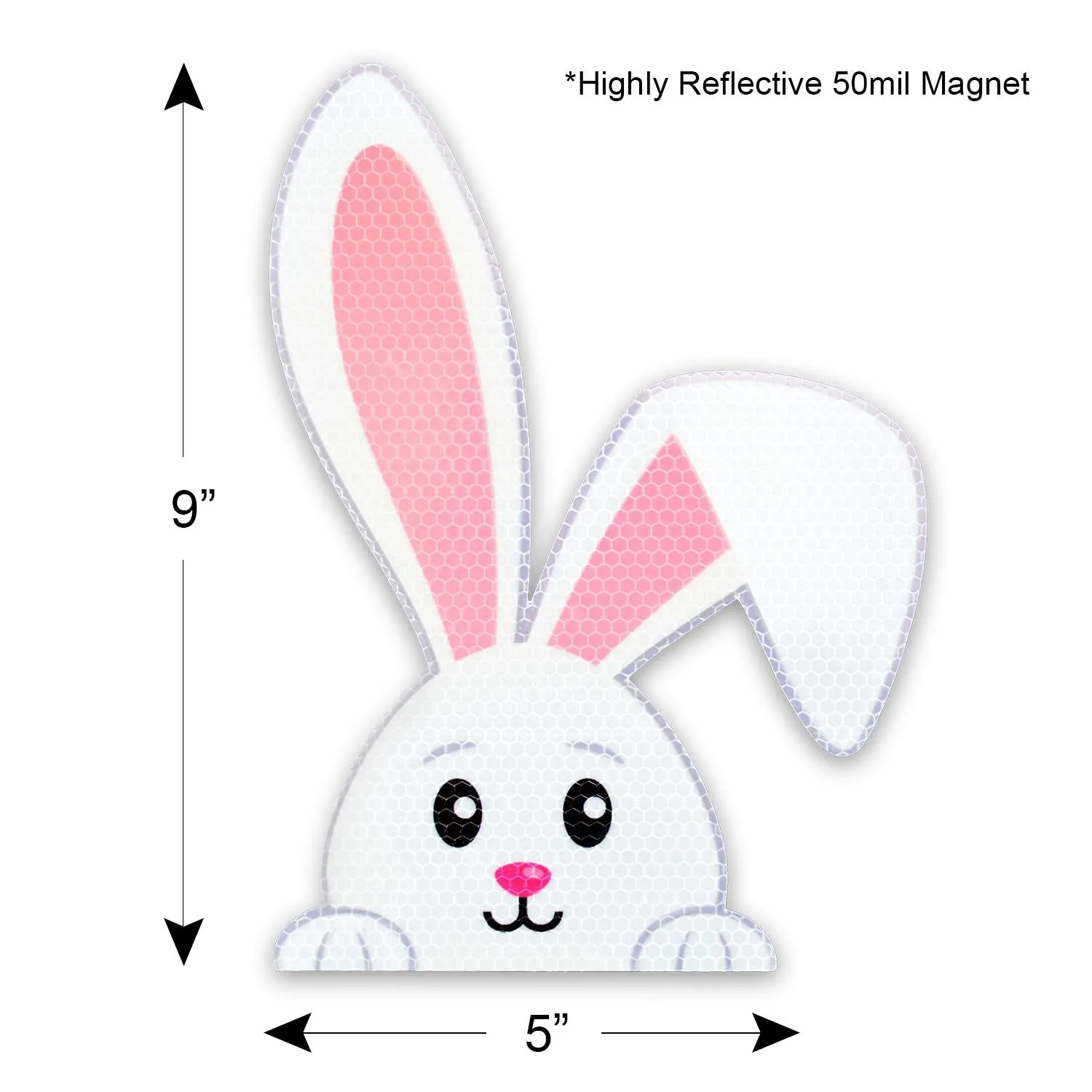 Bigtime Signs Peek-A-Boo Easter Bunny Reflective Magnet Car Decoration - Funny / Cute