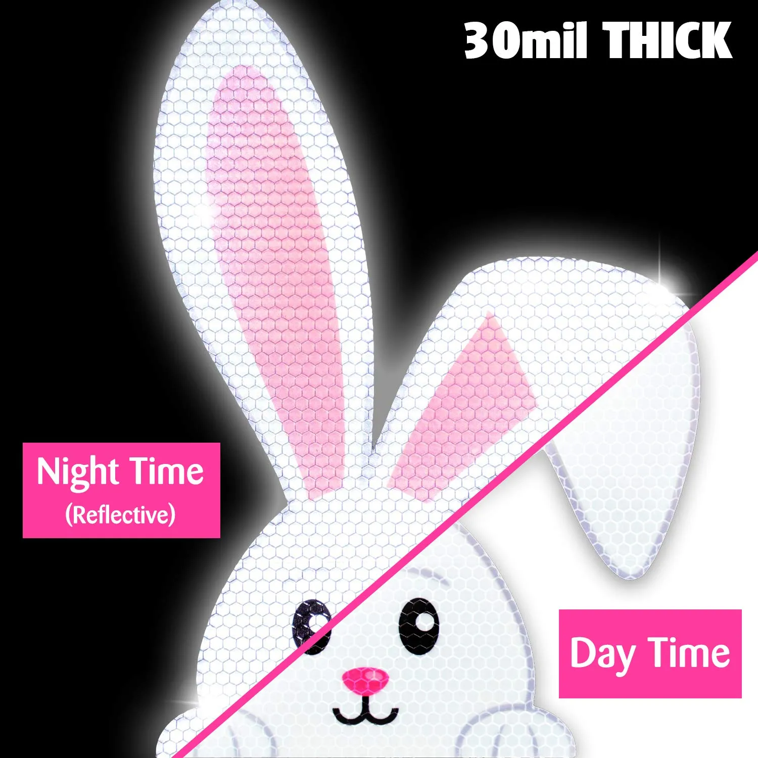 Bigtime Signs Peek-A-Boo Easter Bunny Reflective Magnet Car Decoration - Funny / Cute