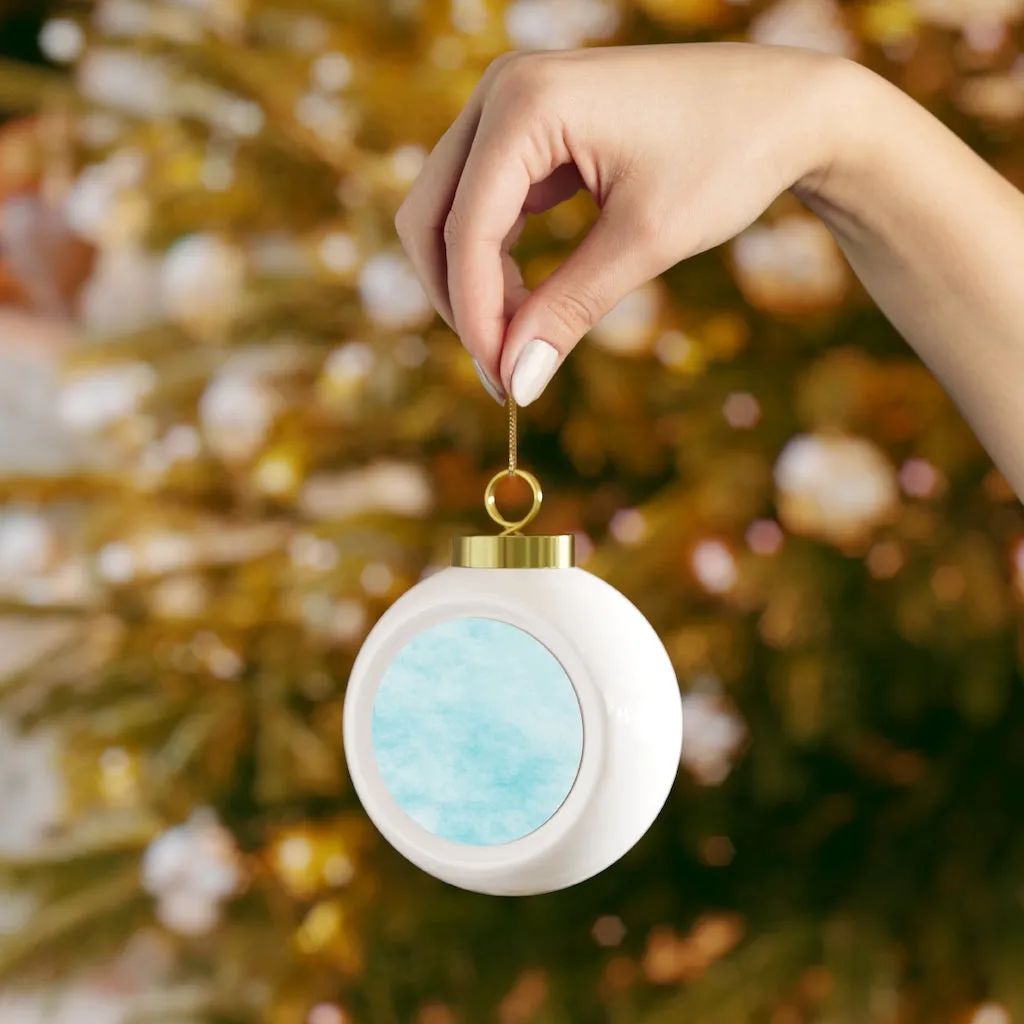 Blue Clouds Christmas Ball Ornament