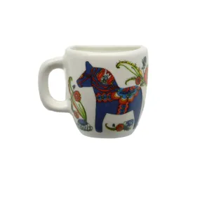 Blue Dala Horse Decorative Ceramic Mug Magnet