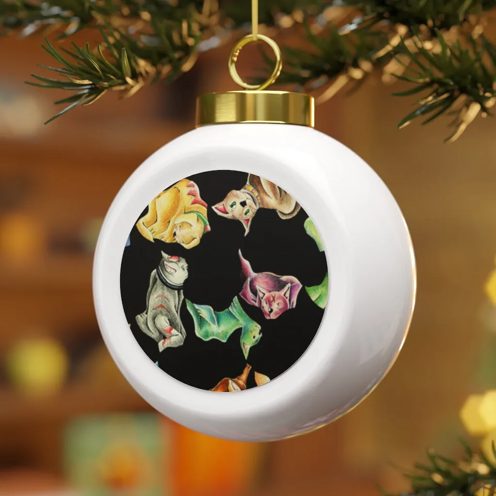 Cat Pattern Christmas Ball Ornament