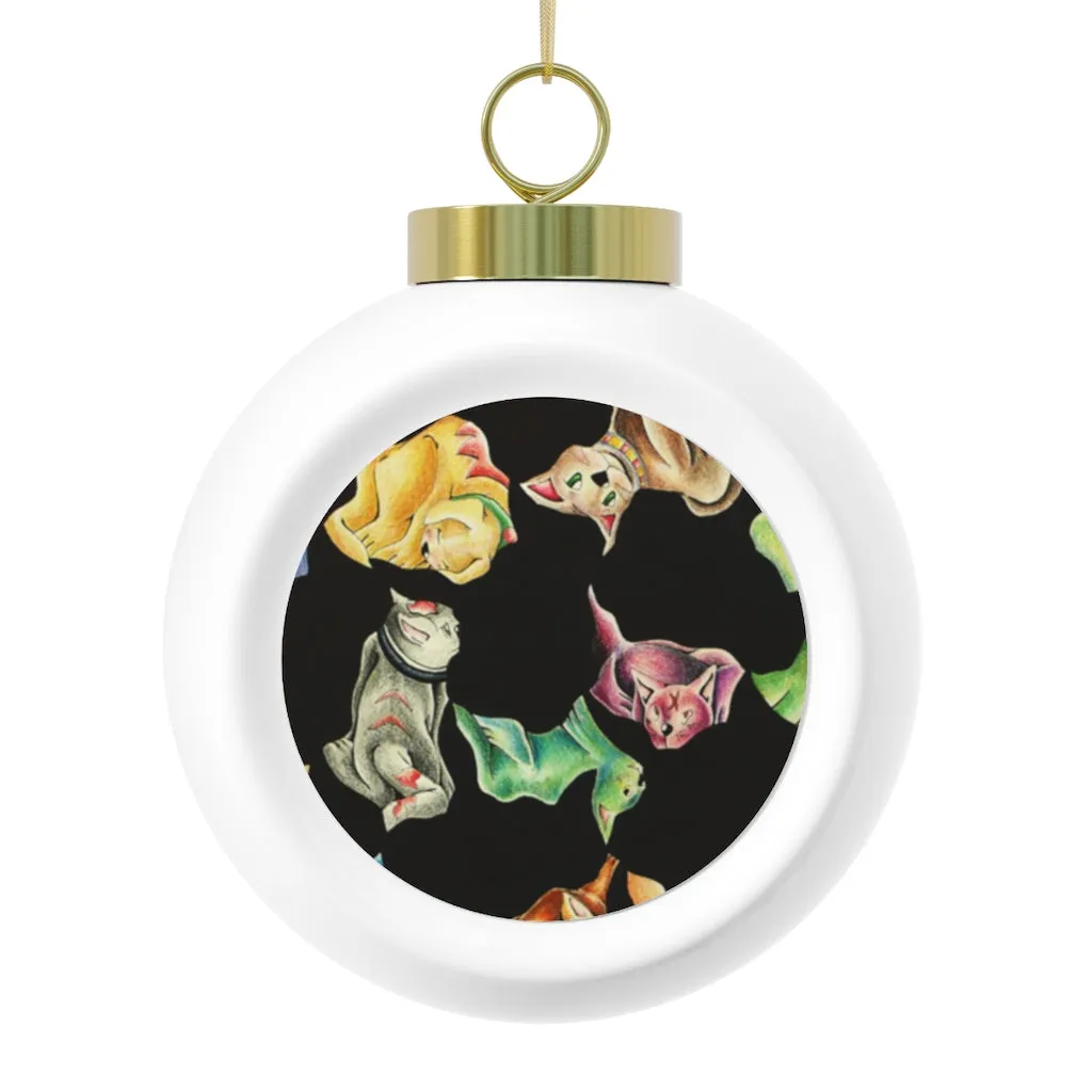 Cat Pattern Christmas Ball Ornament