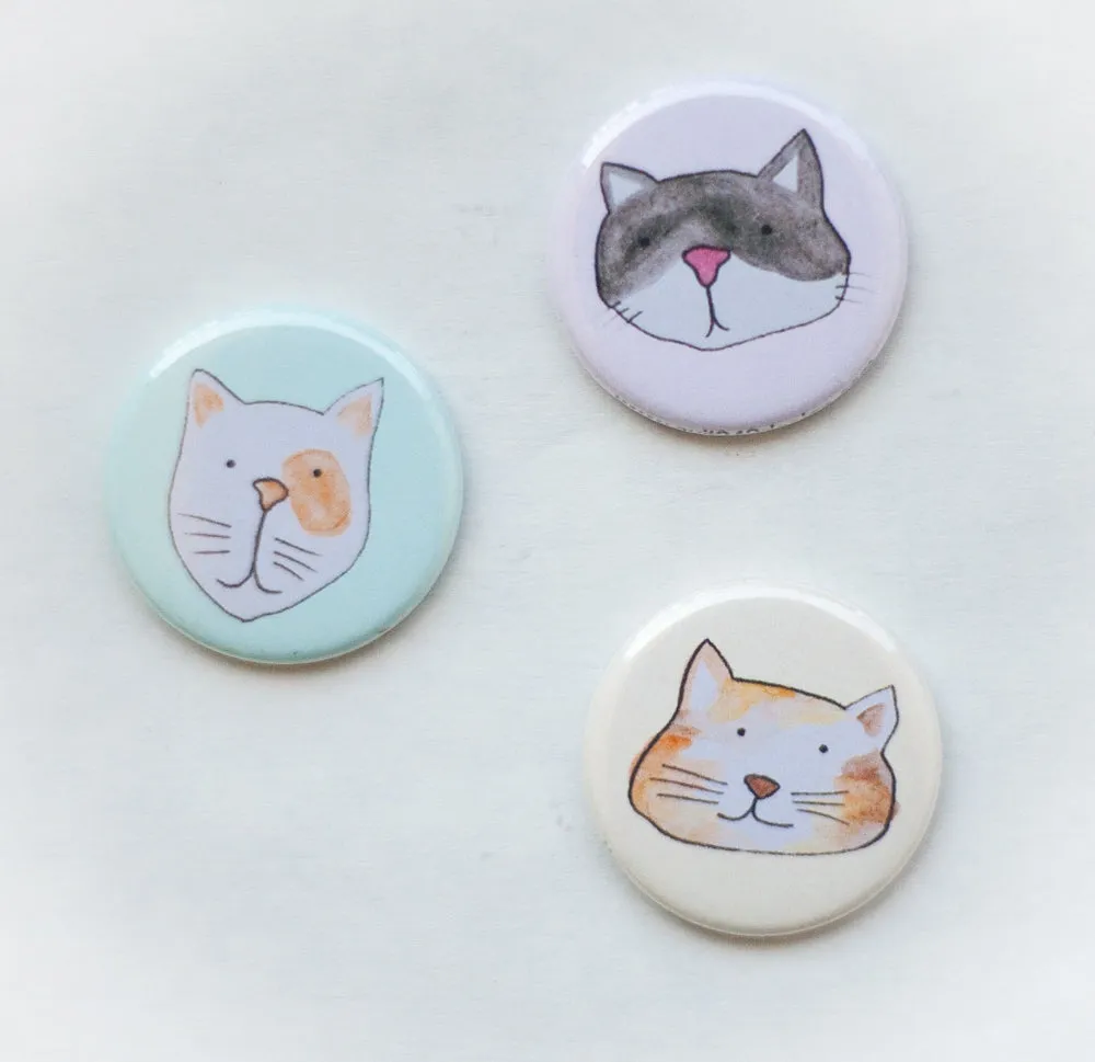 cats magnets for fridge, cat lover gift idea, cute cat magnets, cat magnet set one