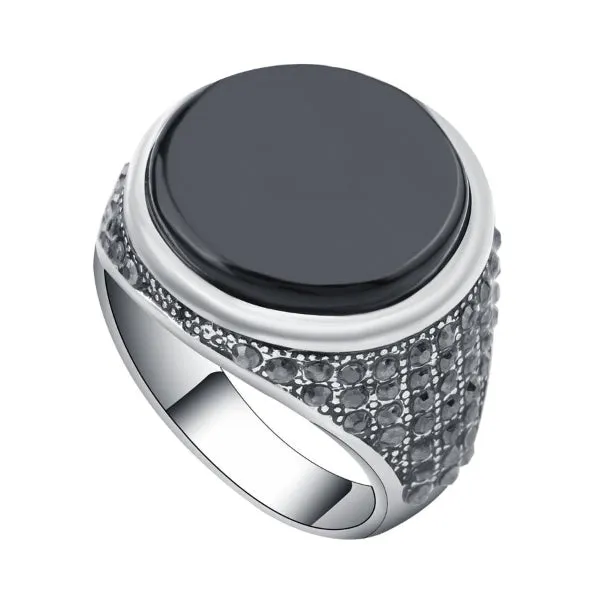 Classy Men Round Signet Pinky Ring