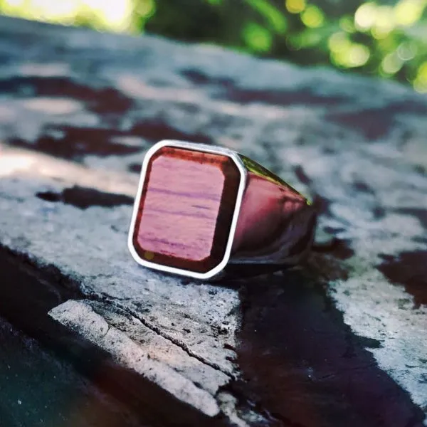 Classy Men Wood Signet Ring