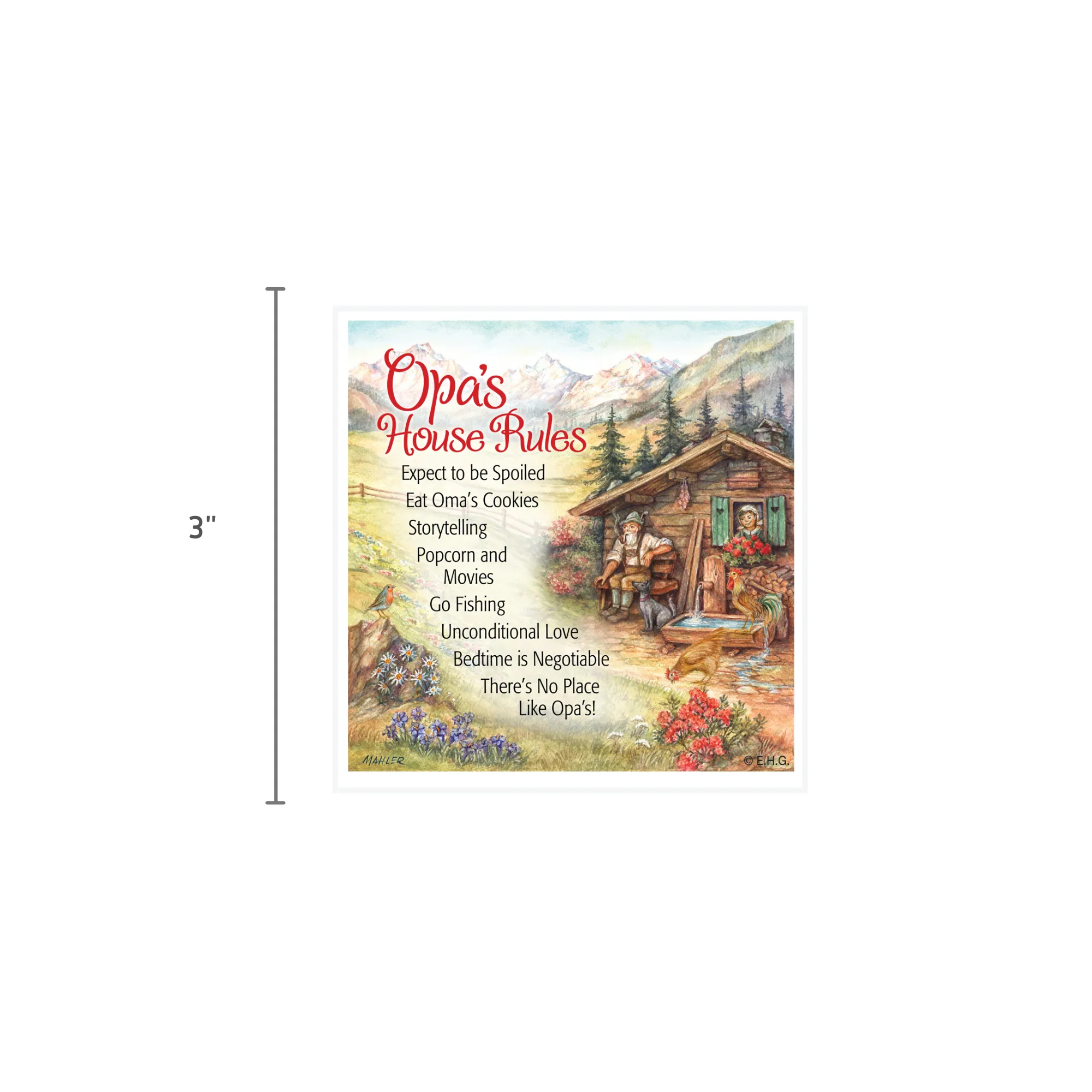 Collectible Magnet Tile: Opa House Rules