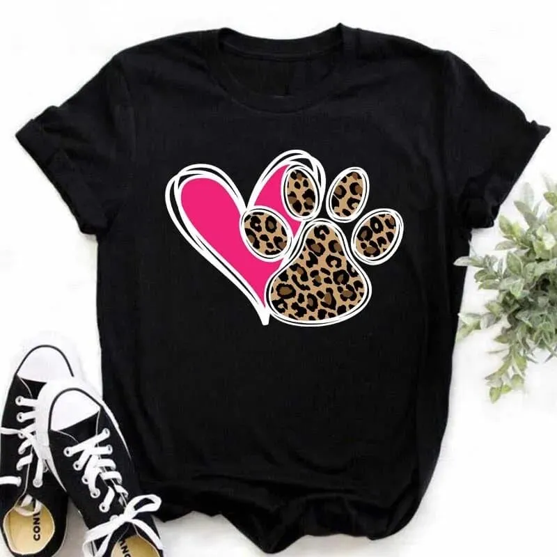 Dog Funny Paws Print T-shirt