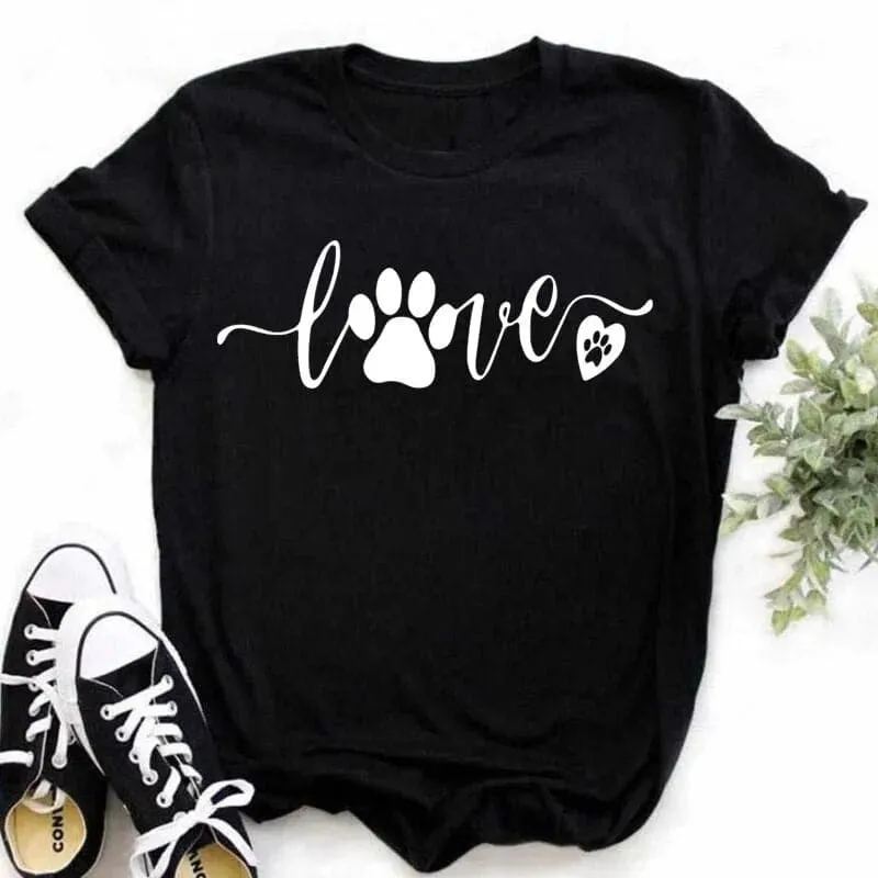 Dog Funny Paws Print T-shirt