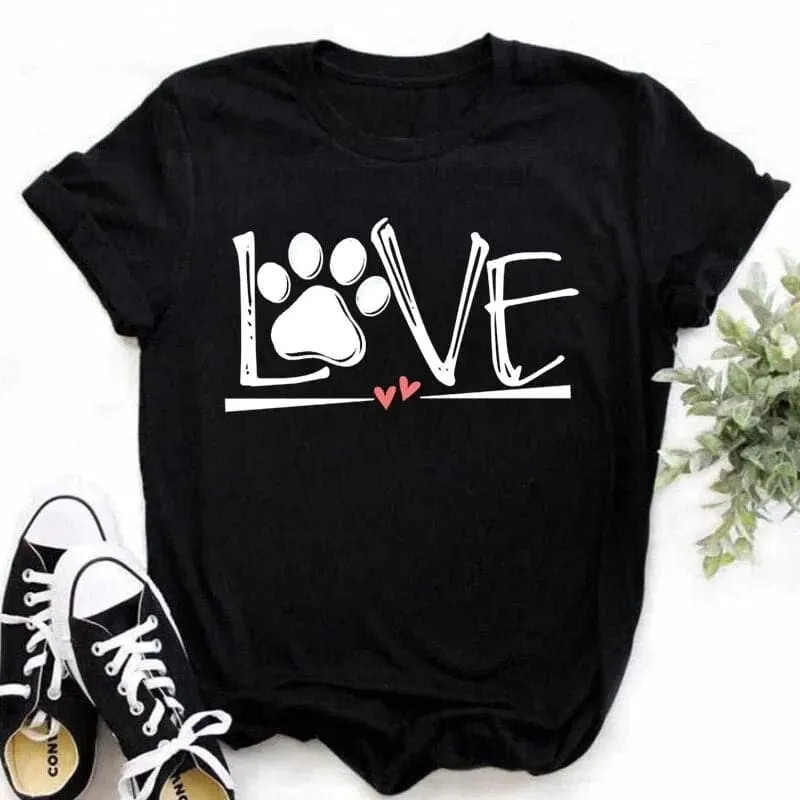 Dog Funny Paws Print T-shirt