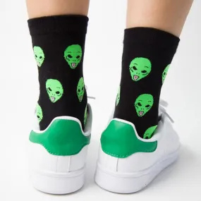 Fashion Unisex Cartoon Cat Art Funny Alien Planet Comfortable Autumn Winter Creative Warm Cotton Halloween Party Socks 2016 New