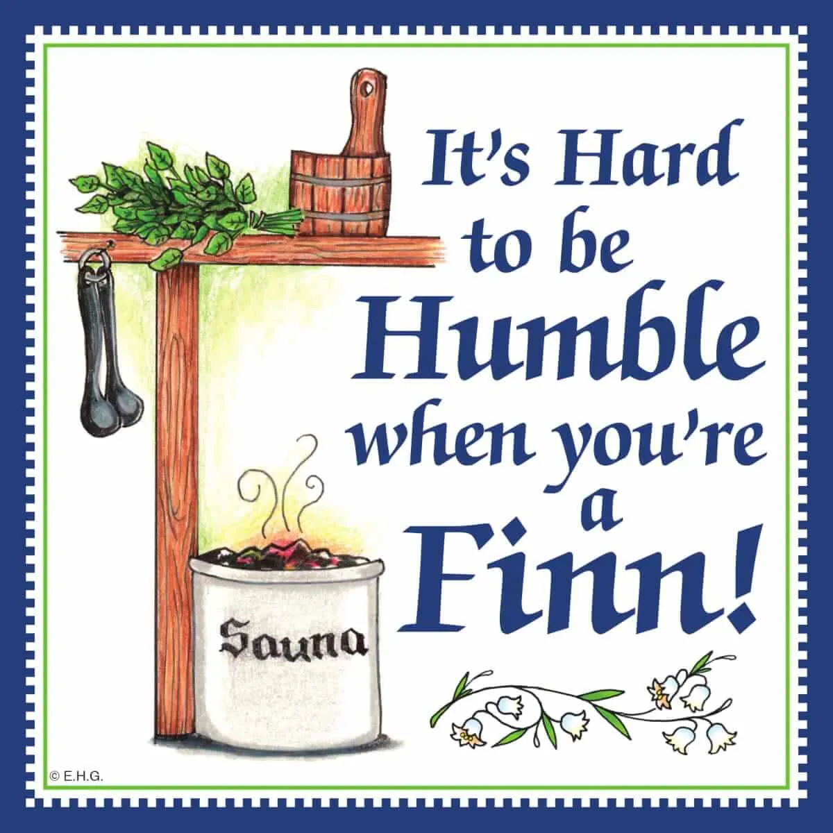 Finnish Souvenirs Magnetic Tile: Humble Finn