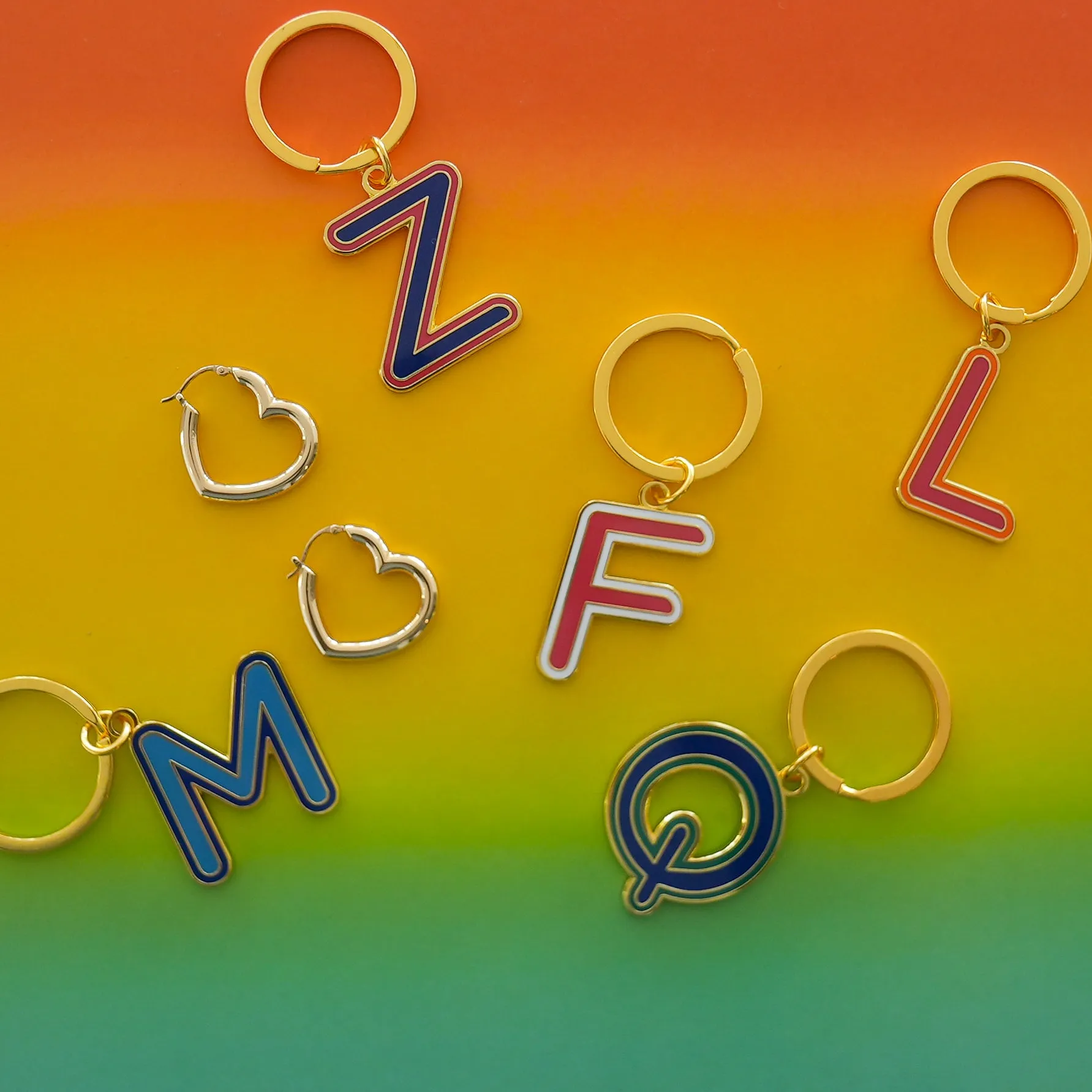 Fridge Magnet Initial Keychain