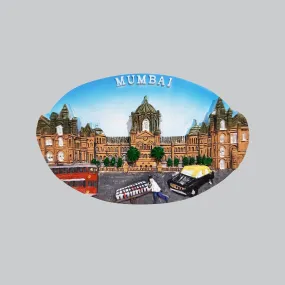 Fridge Magnet Mumbai VT Oval in Resin