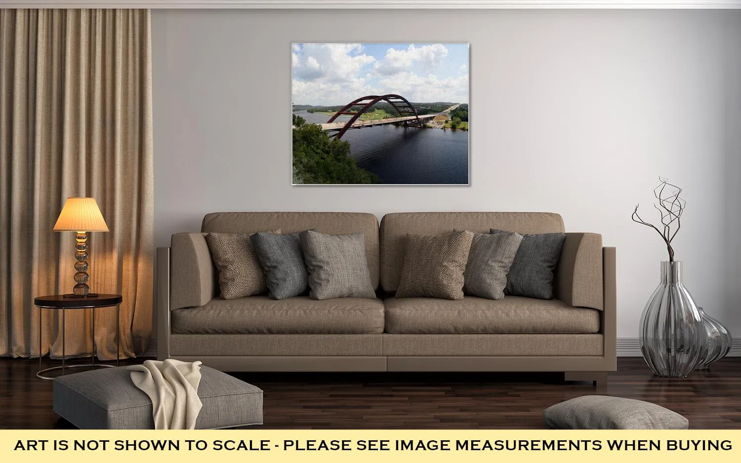 Gallery Wrapped Canvas, Austin 360 Bridge From An Artistic View