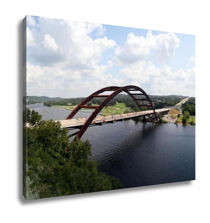 Gallery Wrapped Canvas, Austin 360 Bridge From An Artistic View