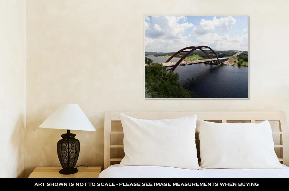 Gallery Wrapped Canvas, Austin 360 Bridge From An Artistic View