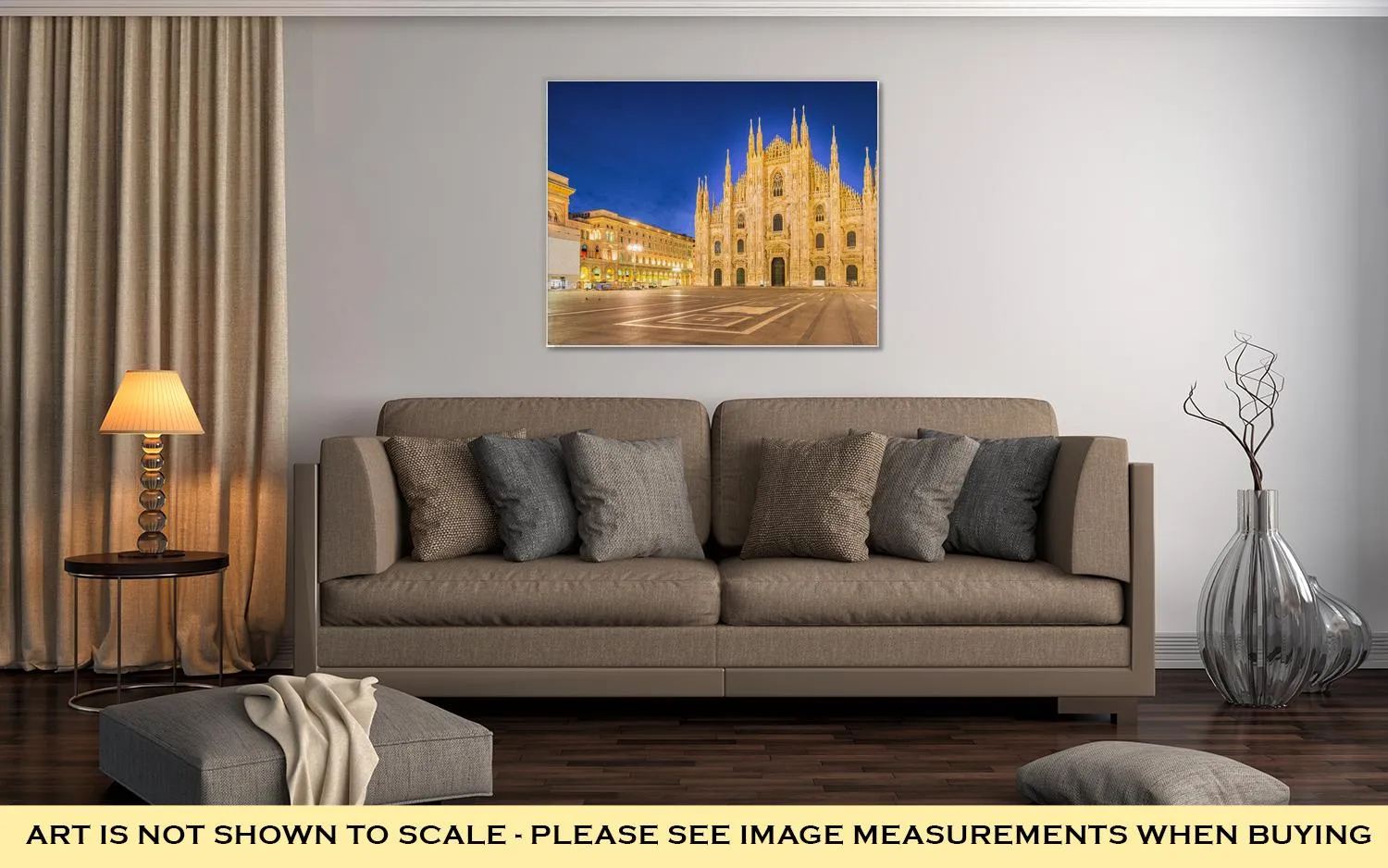 Gallery Wrapped Canvas, Night At The Duomo Of Milan Cathedral In Italy