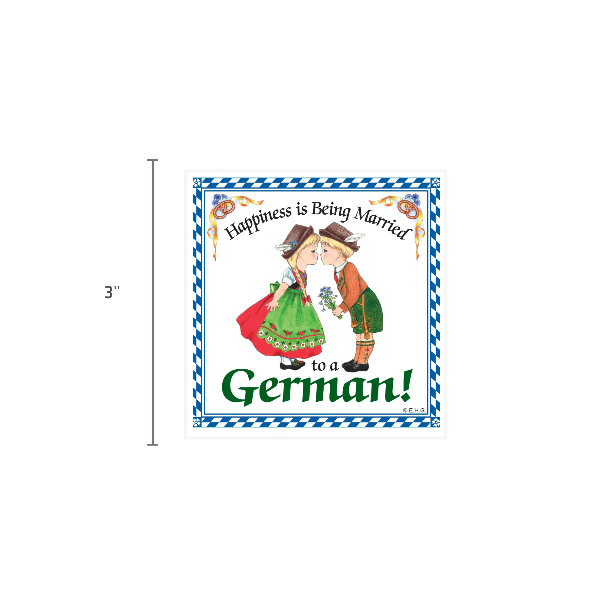 German Gift Idea Magnet (Happiness Married To German)