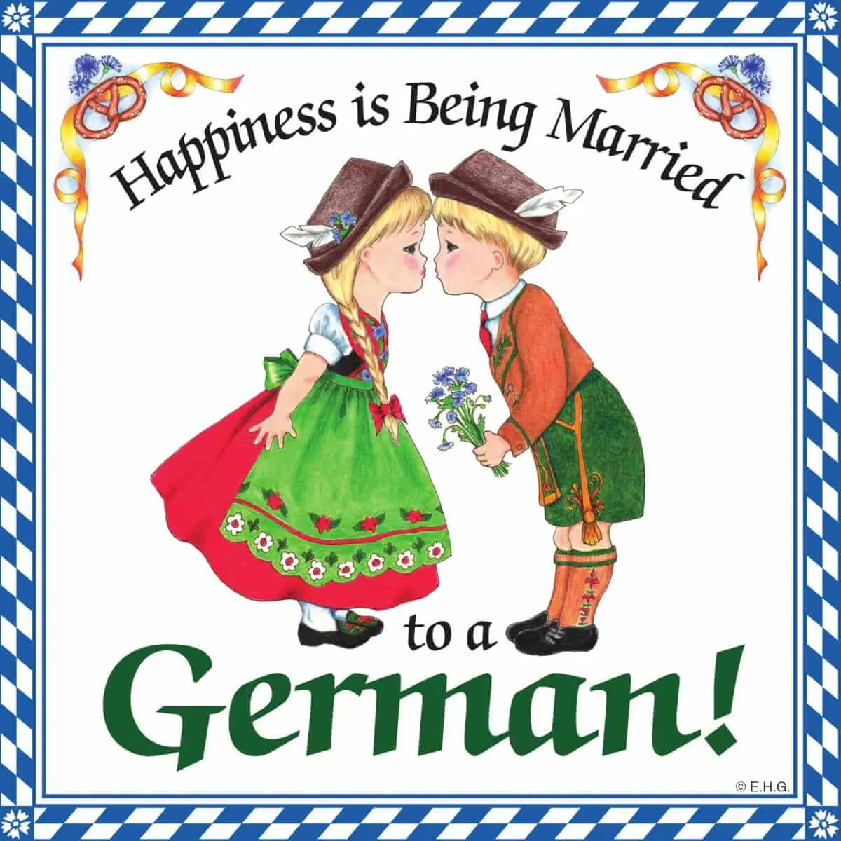 German Gift Idea Magnet Happiness Married To German