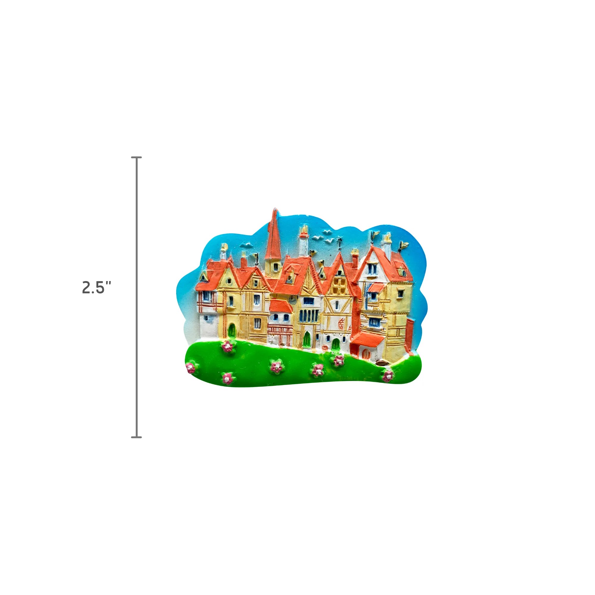 German Village Scene Kitchen Magnet