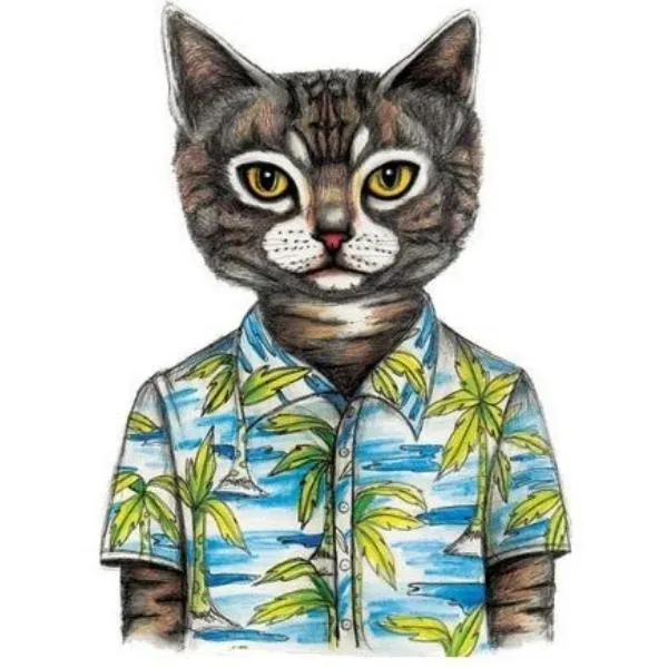 Hawaii Cat Magnet