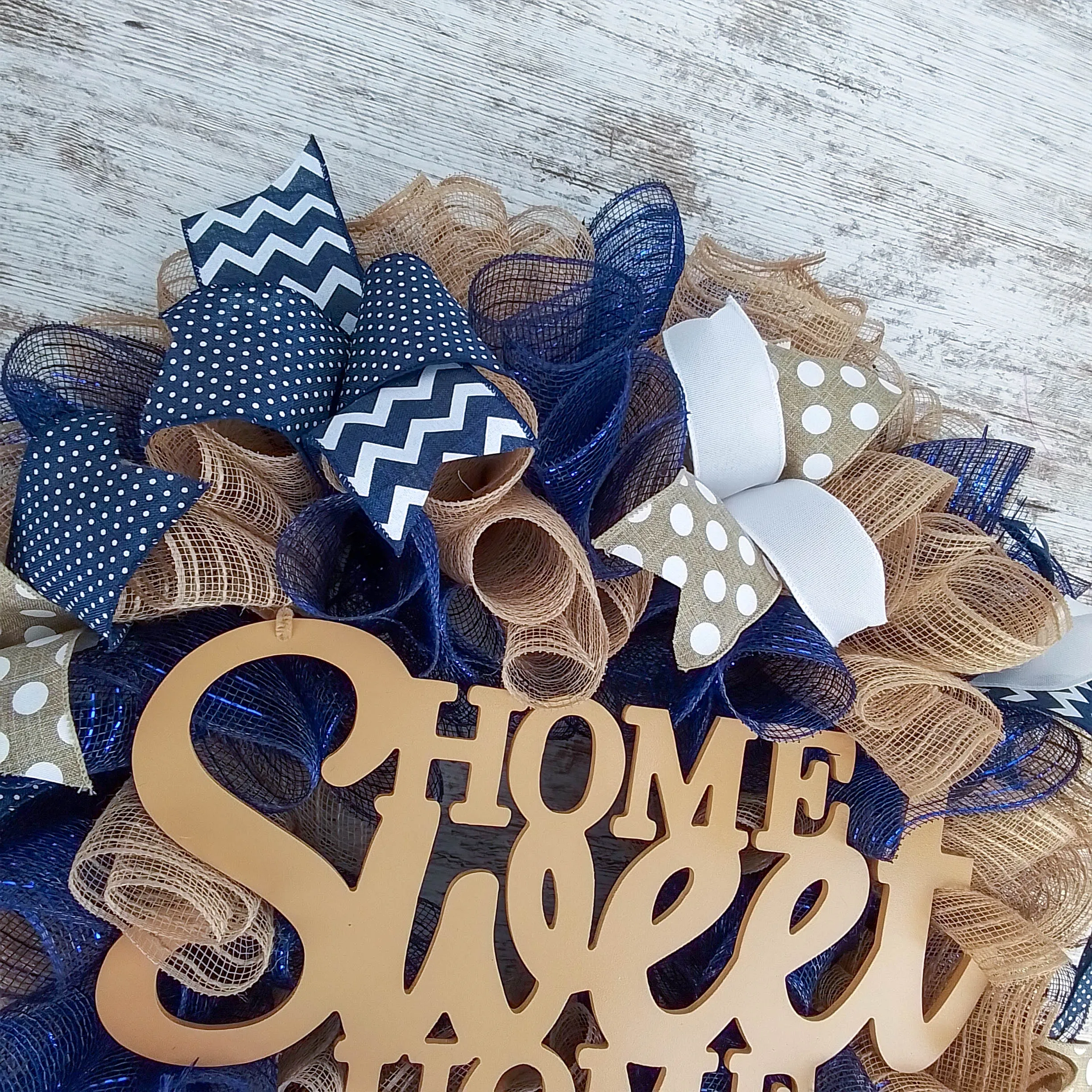 Home Sweet Home Wreath, Door Decoration, Housewarming Gift, Festive Decorative Mesh Design