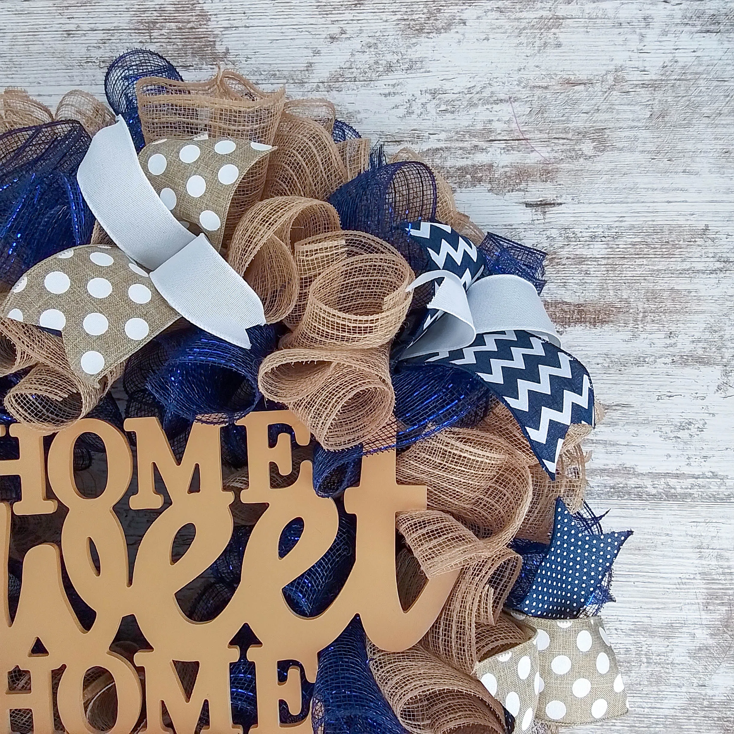 Home Sweet Home Wreath, Door Decoration, Housewarming Gift, Festive Decorative Mesh Design