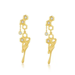 Honeycomb With Dripping Honey Eearrings Life With MaK’s Honeycomb Bee Kind Jewelry Collection