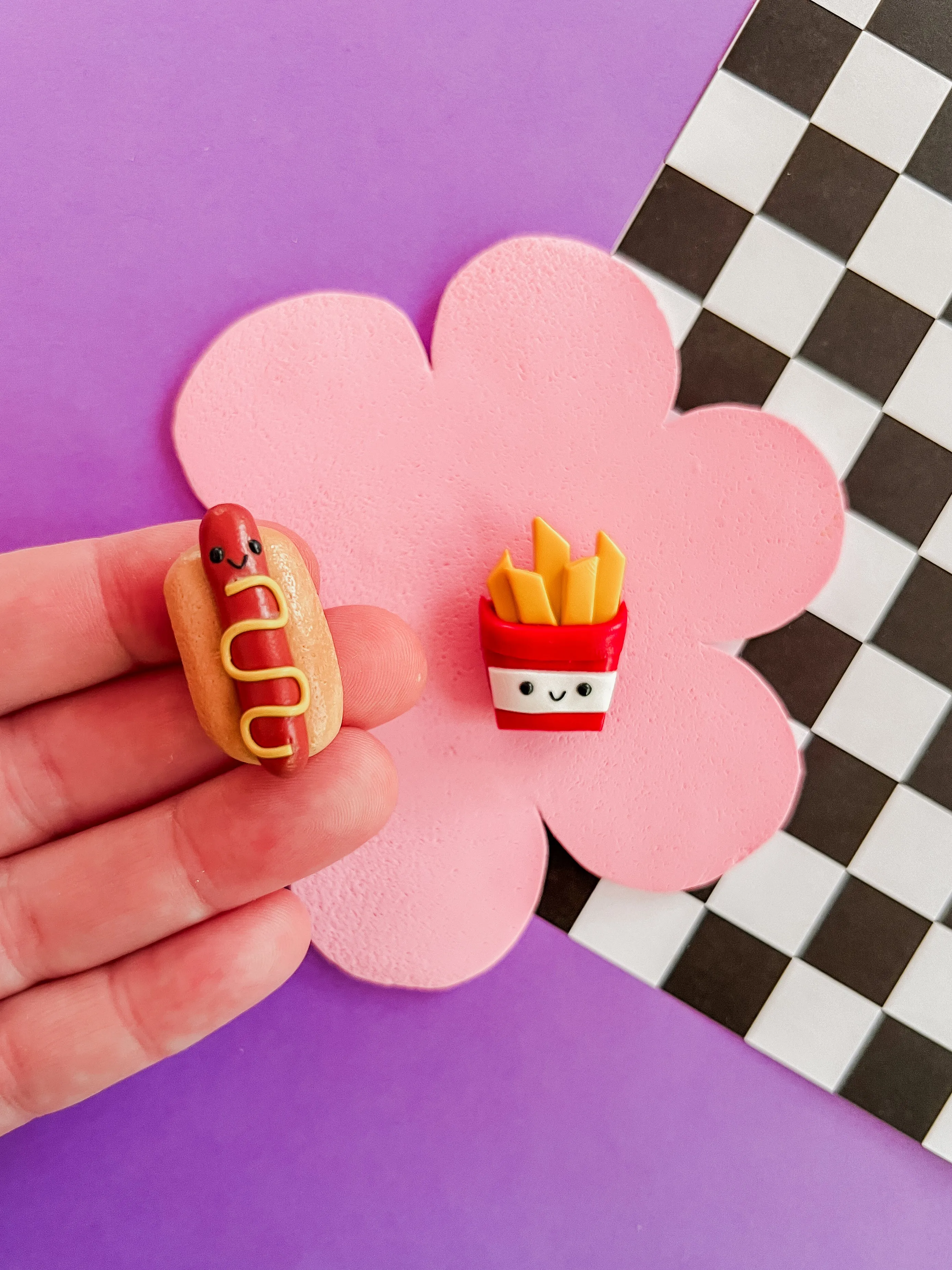 Hot Dog   Fry Mates | Polymer Clay Magnets