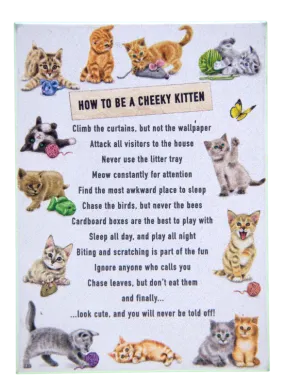 How to be a Cheeky Kitten Funny Cat Fridge Magnet