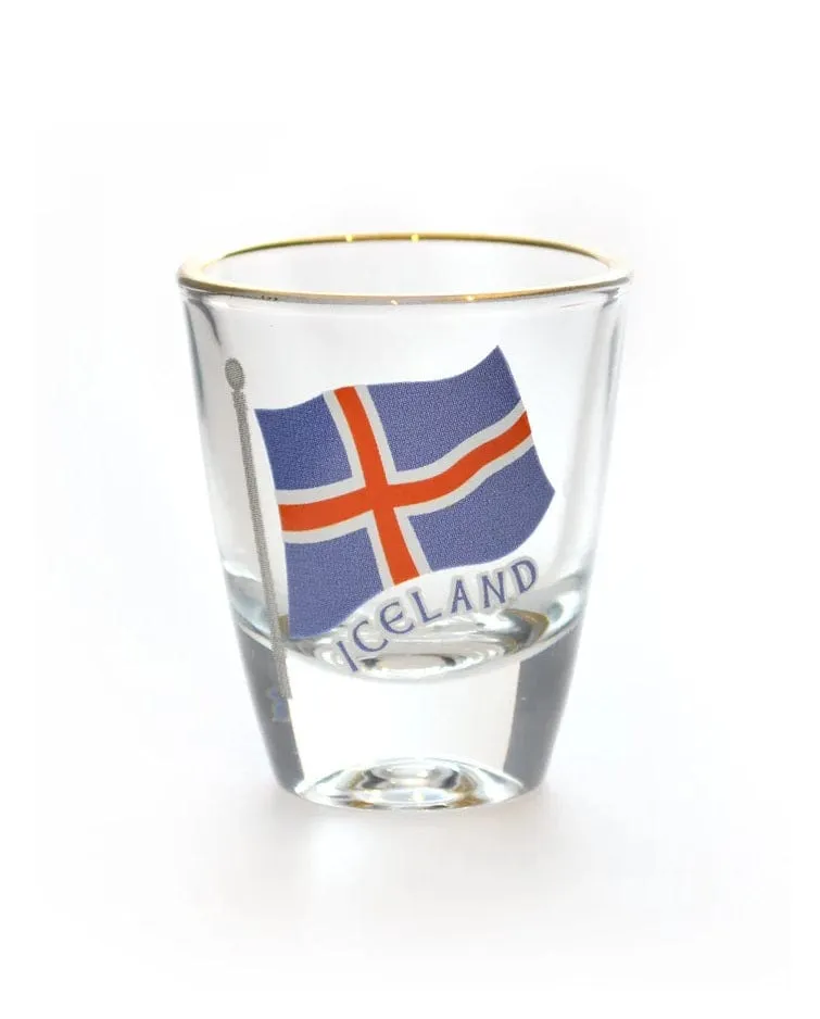 Iceland Flag Shot Glass 1.5oz