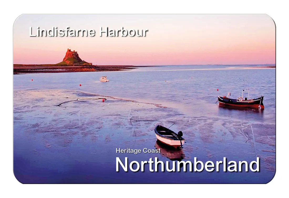 Lindisfarne Harbour and Castle Flexible Fridge Magnet